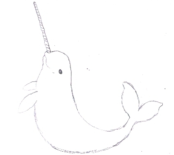 A narwhal is a pale colored porpoise with a long tooth called a tusk, and it is related to the beluga whale.