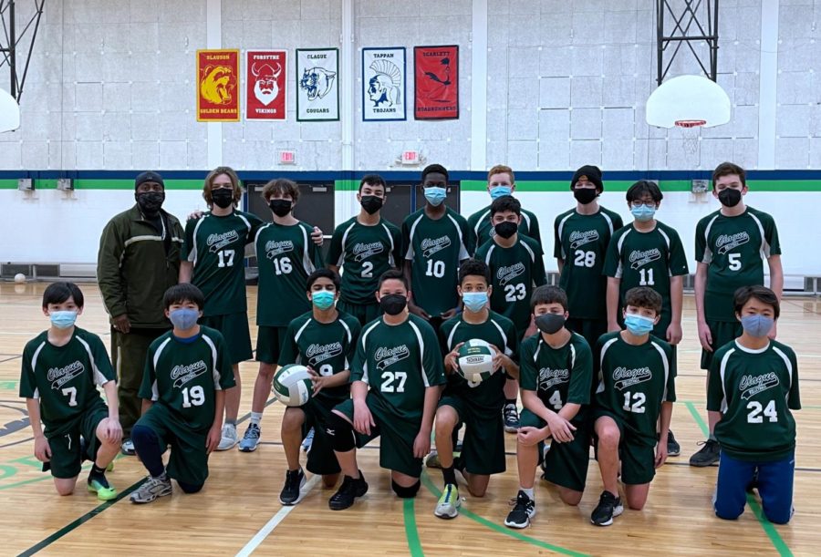 The Clague 7th and 8th grade boys volleyball team.