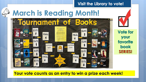 Clague librarian Kim McLean is ready to host the librarys version of March Madness with books.