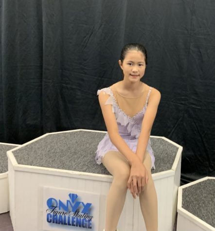 Seventh grader Janet Yang at the Onyx Skating Competition on 8/20/2022 at Onyx Ice Rink in Rochester, Michigan.