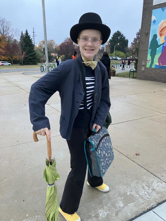 7th grader Alexia Wurster-Dillard  during Spirit Week on Costume Day, 10/28/22 at Clague Middle School. 