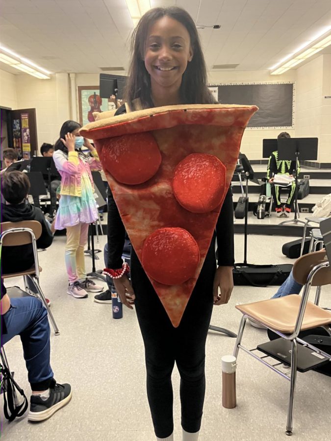 6th grader Amorra Bailey during Spirit Week on Costume Day, 10/28/22 at Clague Middle School. 