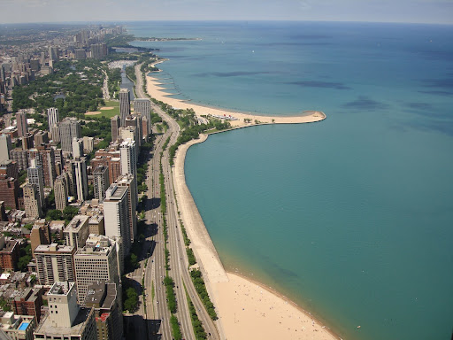 Lake Michigan City of Chicago Illinois Sears Tower IL #KenFL74. This file is licensed under the Creative Commons Attribution-Share Alike 3.0 Unported license.