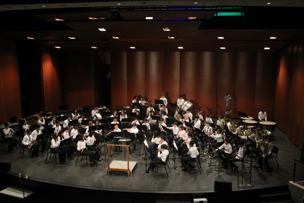 The Clague 8th Grade Band performing at Huron High School on November 14th. 