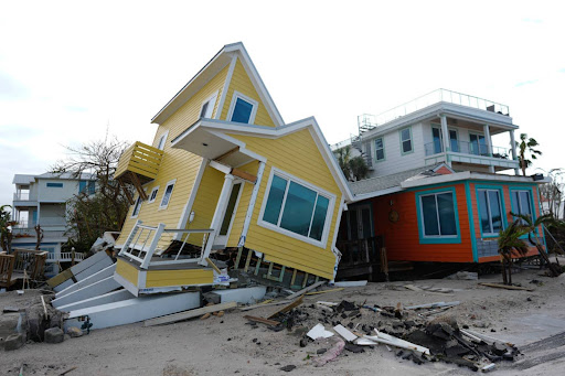 A damaged house in Florida.