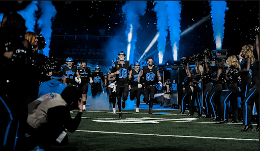 The Detroit Lions running out of the tunnel ahead of their Jan. 5 game against the Minnesota Vikings.