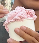 The Strawberry Scoop 
Washtenaw Dairy Strawberry ice cream is rich and creamy. It’s simple, sweet, and satisfying and has juicy strawberry pieces inside. 