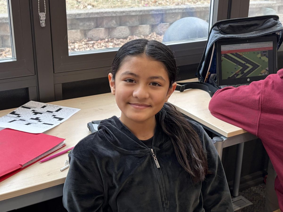 Photo of Zoey Gadepali smiling for the camera during A2V 2nd hour.
