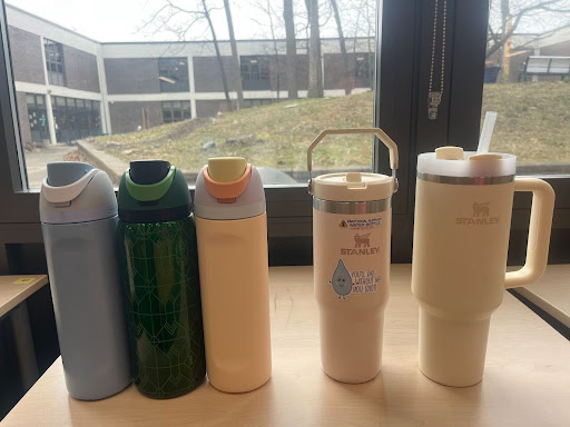 Students at Clague carry water bottles each day to class citing different reasons why they love the brand they carry best.