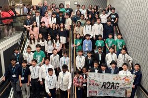 The Ann Arbor Academic Games teams from Elementary to High School before the award ceremony taking place in Charlotte, NC. Courtesy of Kavitha Narayanaswamy